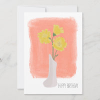 Verjaardag Geel Bloemenschildering Penseelstreek