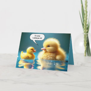 Verjaardag Geel eendje met een Speelgoed Rubber Ee Kaart