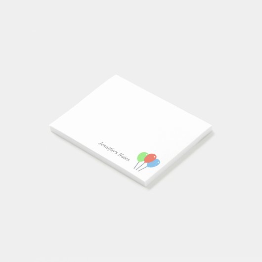 Verjaardag gekleurde ballonnen post-it® notes (Schuin)