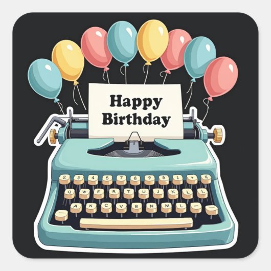 Verjaardag gelukzaligheid vierkante sticker (Voorkant)