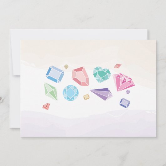 Verjaardag Gem Party Kristallen Meisje Pastel Foto Kaart (Achterkant)