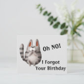 Verjaardag Gemist Briefkaart (Staand voorkant)