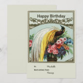 Verjaardag gepersonaliseerde pauw kaart (Voorkant / Achterkant)