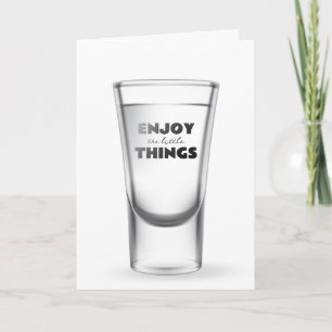 Verjaardag geschoten glas met tekst kaart