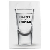 Verjaardag geschoten glas met tekst medium cadeauzakje (Voorkant)