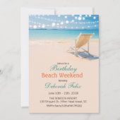 Verjaardag Getaway String Lights Beach uitnodiging (Voorkant)