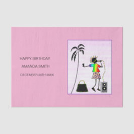 Verjaardag, Geweldige Lady DJ Music Star Tissuepapier