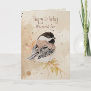 Verjaardag Geweldige Zoon Meesje Vogel Kaart