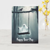 Verjaardag Ghost en Raven Kaart (Gele Bloem)