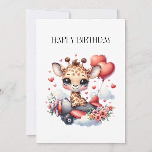 Verjaardag Giraffe Piloot (Voorkant)