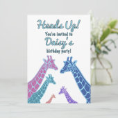 Verjaardag Giraffe Tower Kaart (Staand voorkant)