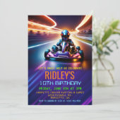 Verjaardag Go Kart Racen Kaart (Staand voorkant)