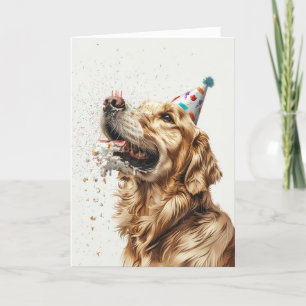 Verjaardag Golden Retriever Dog Bedankkaart