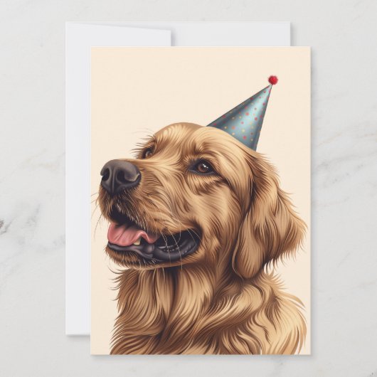Verjaardag Golden Retriever Dog Kaart (Voorkant)