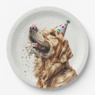 Verjaardag Golden Retriever Dog Papieren Bordje