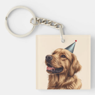 Verjaardag Golden Retriever Dog Sleutelhanger