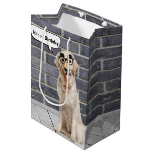 Verjaardag Golden Retriever met Snavel Masker Klei Medium Cadeauzakje