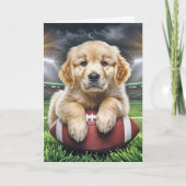 Verjaardag Golden Retriever Op Een Voetbal Kaart (Voorkant)