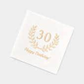 Verjaardag Golden Wreath Custom Number Folie Servetten (Links)