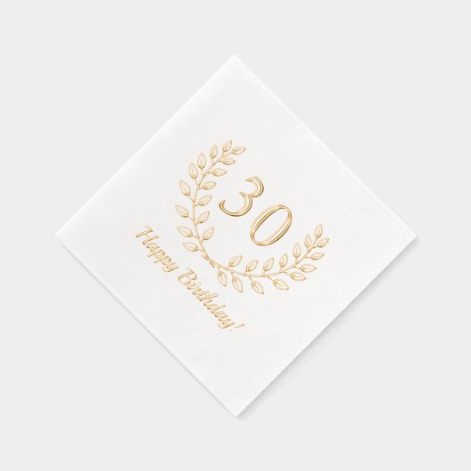 Verjaardag Golden Wreath Custom Number Folie Servetten (Rechts)