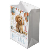 Verjaardag Goldendoodle Hond Medium Cadeauzakje (Voorkant Gekanteld)