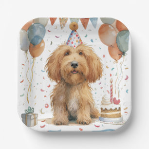 Verjaardag Goldendoodle Hond Papieren Bordje