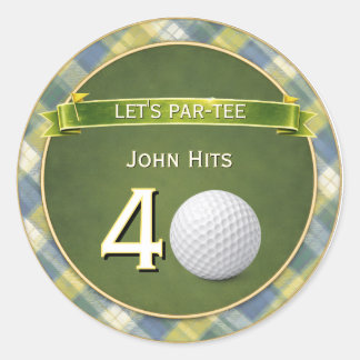Verjaardag Golf / Golfen / Golfer Thema Ronde Sticker