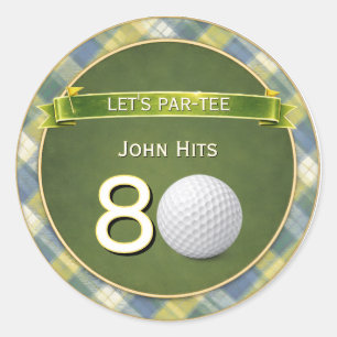 Verjaardag Golf / Golfen / Golfer Thema Ronde Sticker