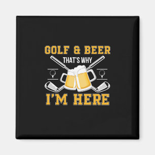 Verjaardag Golfer Drinkt Bier Magneet