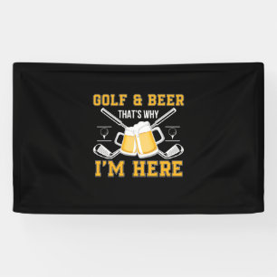 Verjaardag Golfer Drinkt Bier Spandoek