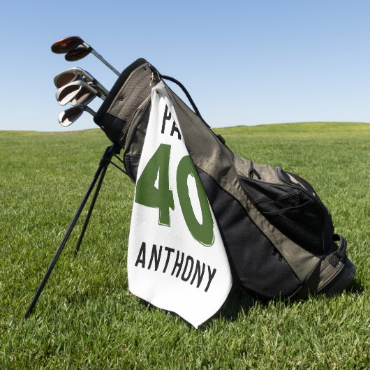 Verjaardag Golfer Grappig 40e gelukkige zoon Par Golfhanddoek (Groen)