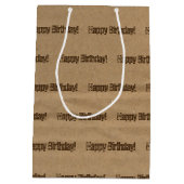 Verjaardag golftas op karton medium cadeauzakje (Achterkant)