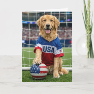 Verjaardag Goud Retriever Amerikaanse Voetballer Kaart