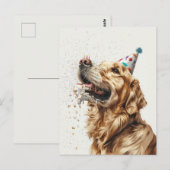 Verjaardag Goud Retriever Hond Briefkaart (Voorkant / Achterkant)