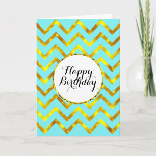 Verjaardag gouden chevron patroon Blanco Kaart