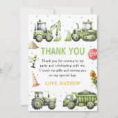 Verjaardag graafmachine bouwwagen bedankkaart (Voorkant)