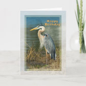 Verjaardag, Great Blue Heron Bird Kaart (Voorkant)