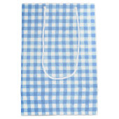 Verjaardag Grijs Kitten op Gingham Medium Cadeauzakje (Achterkant)