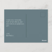Verjaardag Grijs Modern Script Dank u Briefkaart (Achterkant)