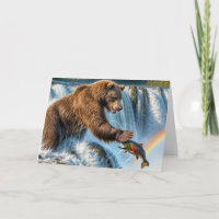 Verjaardag Grizzly Beer Het vangen van een zalm