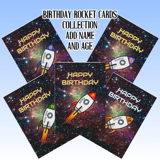 Verjaardag groene raket aangepaste naam en leeftij cadeaupapier