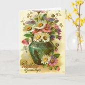 Verjaardag Groetjes Bloemen 1915  Kaart (Gele Bloem)