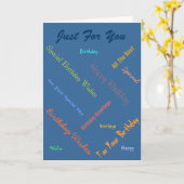 Verjaardag Groetjes Tekst op gekleurde achtergrond Kaart (Gele Bloem)