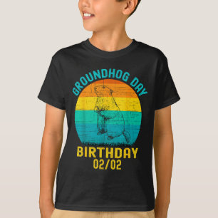 Verjaardag Groundhog Day 2 februari Grappige Verja T-shirt