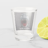 Verjaardag haai, haaienaanval, shot glas (Achterkant)