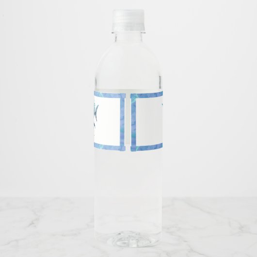 Verjaardag haai, haaienaanval, waterfles etiket (Achterkant)