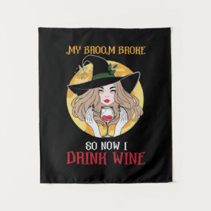 Verjaardag Halloween Nu Drink Ik Wijn Wandkleed