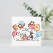 Verjaardag Hamsters Feestdagenkaart (Staand voorkant)