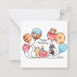 Verjaardag Hamsters Notitiekaartje
