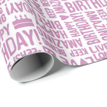 Verjaardag Hand Typografie in Roze Op Wit